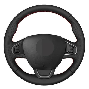 Car Steering Wheel Cover Hand-stitched Black Genuine Leather For Renault Clio 4 (IV) Kaptur Captur 2016-2019 
Car Steering Wheel Cover Hand-stitched Black Genuine Leather For Renault Clio 4 (IV) Kaptur Captur 2016-2019
