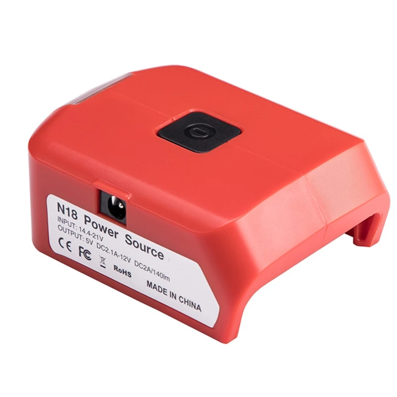 Durable 14.4/18v Battery Dual USB Ports Output 5V 2.1A/12V 2A Adapter with 3W LED Light Converter
Durable 14.4/18v Battery Dual USB Ports Output 5V 2.1A/12V 2A Adapter with 3W LED Light Converter
