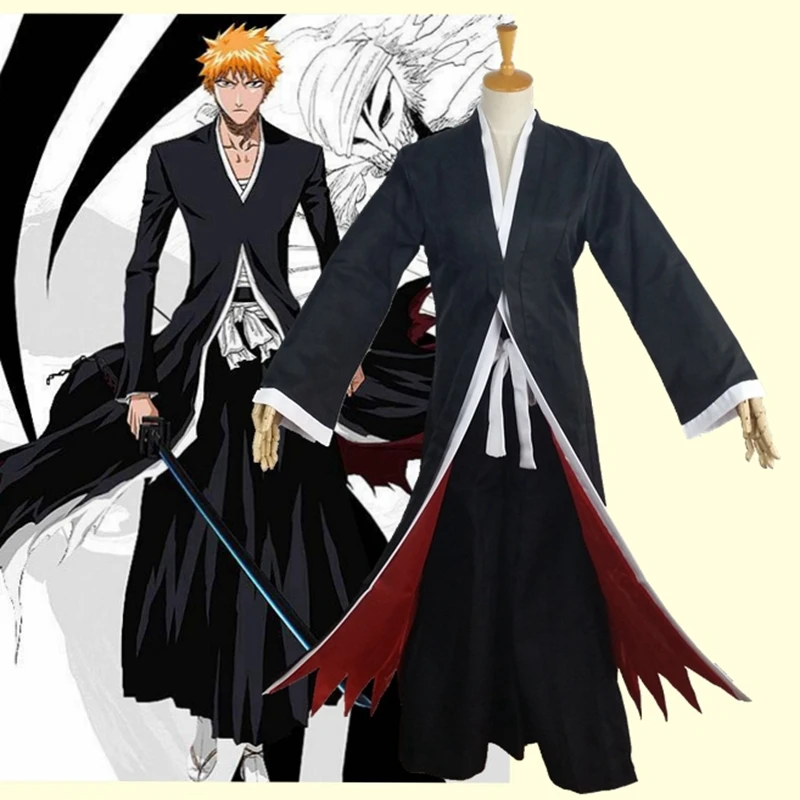 Аниме отбеливатель Kurosaki Ichigo Fullbring новый костюм Bankai Look Косплей Костюм Хэллоуин