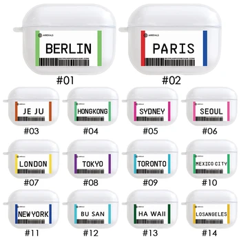 Hot INS US City Label Bar code Case for Airpods Pro letter Air tickets Earphone Clear Hard Cover coque for Apple Airpods Pro 
Hot INS US City Label Bar code Case for Airpods Pro letter Air tickets Earphone Clear Hard Cover coque for Apple Airpods Pro