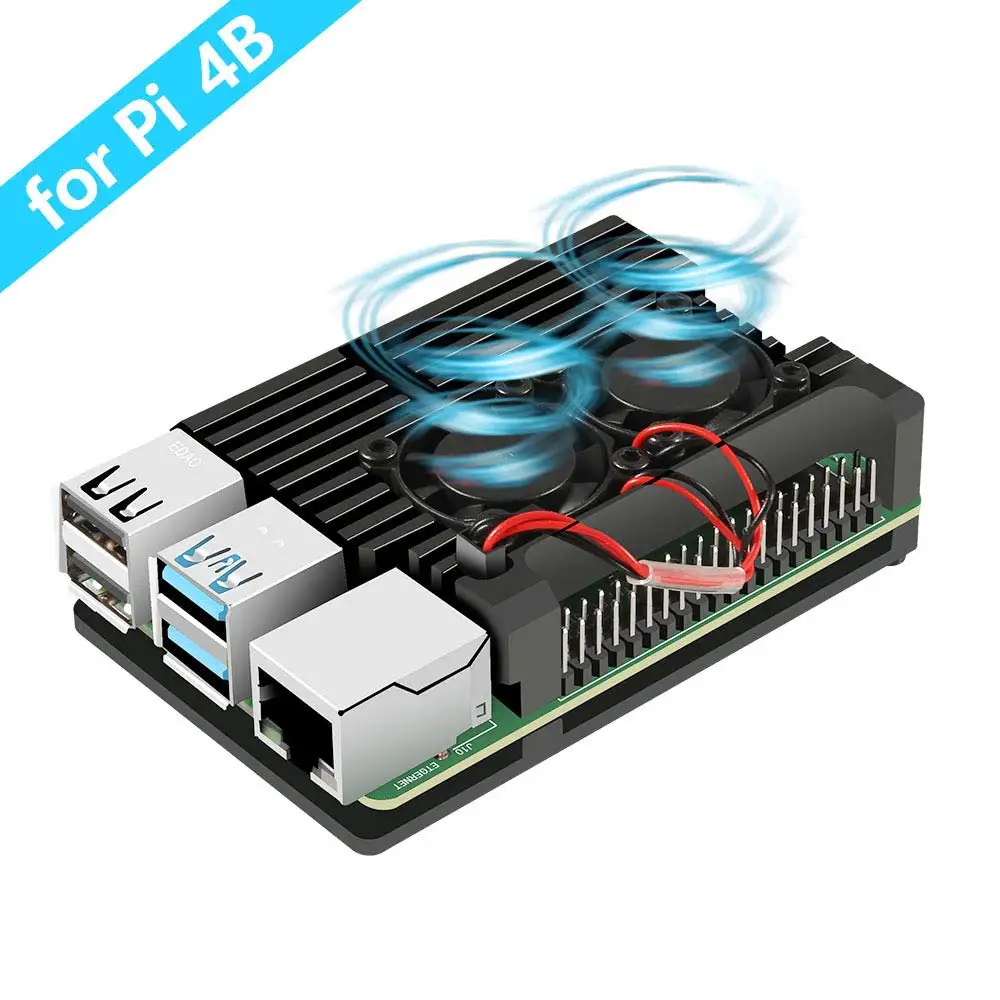 Raspberry Pi 4 4B Metal Case Raspberry Pi Case with Dual Cooling Fan Aluminium Alloy Protection Cases for RPI 4/4B
Raspberry Pi 4 4B Metal Case Raspberry Pi Case with Dual Cooling Fan Aluminium Alloy Protection Cases for RPI 4/4B