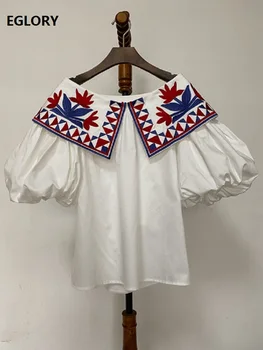 100%Cotton Blouse 2020 Spring Casual Fashion Shirts Women Geometric Patterns Embroidery Puff Sleeve Black White Basic Tops Shirt
100%Cotton Blouse 2020 Spring Casual Fashion Shirts Women Geometric Patterns Embroidery Puff Sleeve Black White Basic Tops Shirt