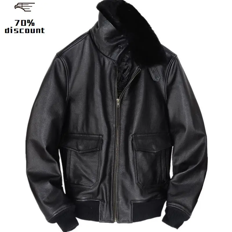 2020 Black Men Military Style G1 Pilot Leather Jacket Plus Size XXXXL Genuine Cowhide Russian Winter Aviator Leather Coat
2020 Black Men Military Style G1 Pilot Leather Jacket Plus Size XXXXL Genuine Cowhide Russian Winter Aviator Leather Coat