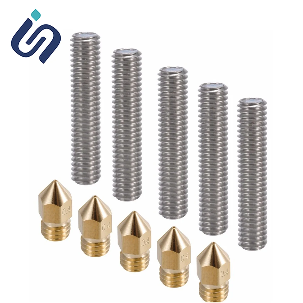 5PCS 0.4mm Extruder Nozzle Print Head + 5PCS 1.75mm Throat Tube 3D Printer Parts for Anet A8 3d Printer
5PCS 0.4mm Extruder Nozzle Print Head + 5PCS 1.75mm Throat Tube 3D Printer Parts for Anet A8 3d Printer