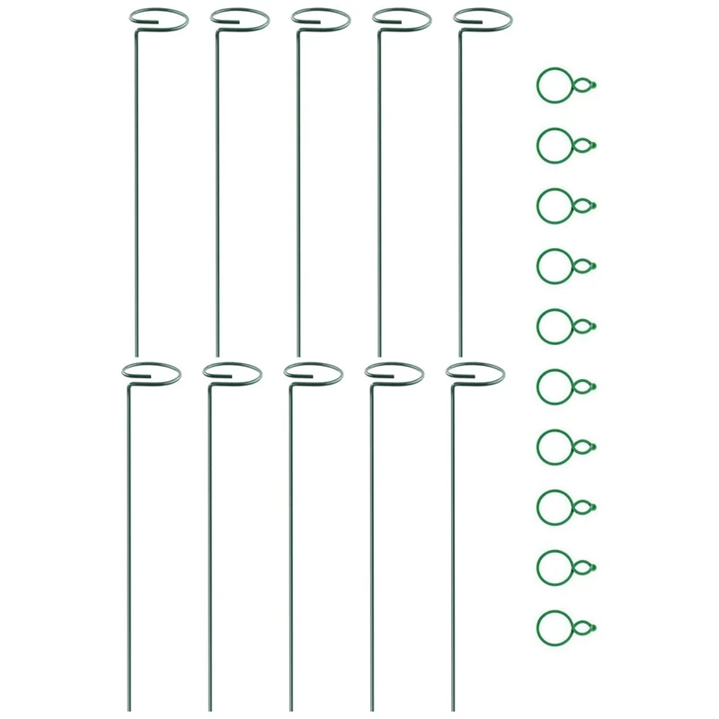 Plant Stem Support, 10 Plant Support Poles, Plant Cage Support Ring with 10 Plant Clips for Plant Stem Support (45 cm)
Plant Stem Support, 10 Plant Support Poles, Plant Cage Support Ring with 10 Plant Clips for Plant Stem Support (45 cm)