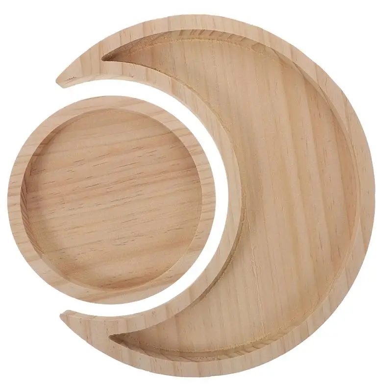 2Pcs/Set Versatile Storage Tray Wooden Jewelry Plates Exquisite Trays Decorative | Дом и сад
