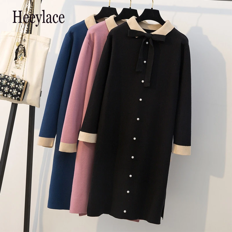 Plus Size Women Straight Dresses Knitted Dress Button Front Shift Dress Cardigan Vestido Three Quarter Sleeve
Plus Size Women Straight Dresses Knitted Dress Button Front Shift Dress Cardigan Vestido Three Quarter Sleeve
