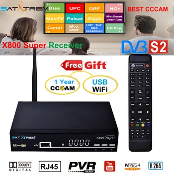 SATXTREM X800 Super satellite TV decoder free cam Spain Portugal 8 cline for 1 year Europe Receptor MPEG4 HD Wifi receiver
SATXTREM X800 Super satellite TV decoder free cam Spain Portugal 8 cline for 1 year Europe Receptor MPEG4 HD Wifi receiver