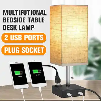 NEW Modern Simple Rectangular Table Lamp Wooden Base Bedroom Bedside LED Lamp Study Table Lamp with 2 USB Port
NEW Modern Simple Rectangular Table Lamp Wooden Base Bedroom Bedside LED Lamp Study Table Lamp with 2 USB Port