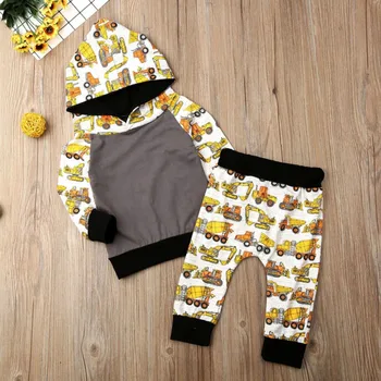 Baby's Boys Set Fashion Two Piece Long Sleeved Trousers Boys Cartoon Truck Printed Hooded Top Pants Newborn Boy Clothes Set
Baby's Boys Set Fashion Two Piece Long Sleeved Trousers Boys Cartoon Truck Printed Hooded Top Pants Newborn Boy Clothes Set