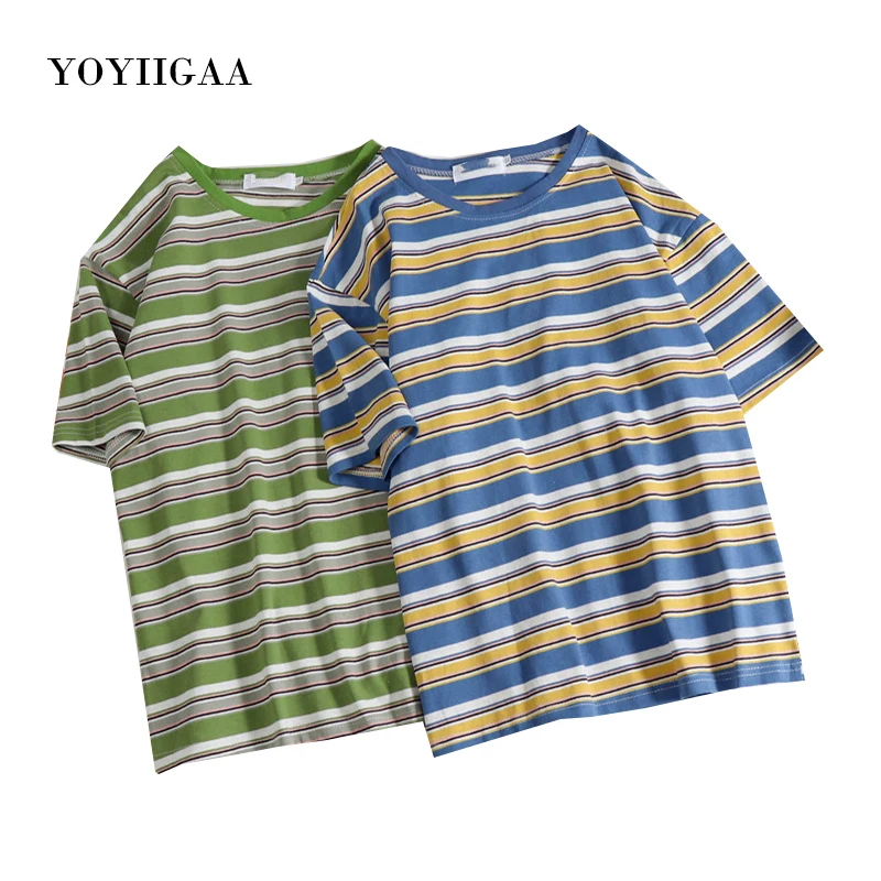 Stripe Women T Shirt Summer Tee Tops O-neck Short Sleeve Woman T-shirt Casual Loose Women's Tshirts Basic Tee Top Female Clothes 
Stripe Women T Shirt Summer Tee Tops O-neck Short Sleeve Woman T-shirt Casual Loose Women's Tshirts Basic Tee Top Female Clothes