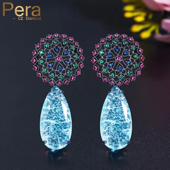 Pera Trendy Red Green Blue Cubic Zirconia Large Dandelion Flower Long Water Drop Dangle Earrings for Women Wedding Party E580
Pera Trendy Red Green Blue Cubic Zirconia Large Dandelion Flower Long Water Drop Dangle Earrings for Women Wedding Party E580