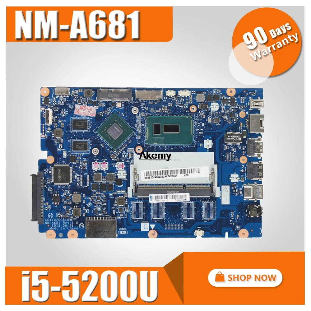 For Lenovo Ideapad 100-15IBD 100 15IBD CG410 CG510 NM-A681 Motherboard i5-5200U 920M 1GB 
For Lenovo Ideapad 100-15IBD 100 15IBD CG410 CG510 NM-A681 Motherboard i5-5200U 920M 1GB
