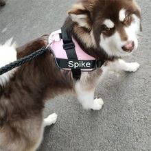 Szelki Dla Psa-arnés personalizado para perro, sin tirones, reflectante, transpirable, ajustable, para correa de chaleco, con parche personalizado