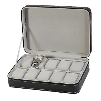 10 Grids PU Leather Watch Box Watch Organizer Storage Watches Display Case Tray Zippere Travel Jewelry Watch Box jewelry box
10 Grids PU Leather Watch Box Watch Organizer Storage Watches Display Case Tray Zippere Travel Jewelry Watch Box jewelry box