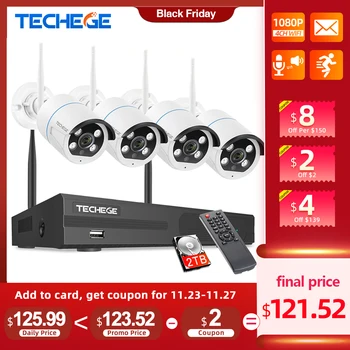Techege 8CH 1080P Wireless Security Camera System Two Way Audio 2MP Outdoor WIFI IP Camera CCTV Video Surveillance Camera Kits
Techege 8CH 1080P Wireless Security Camera System Two Way Audio 2MP Outdoor WIFI IP Camera CCTV Video Surveillance Camera Kits