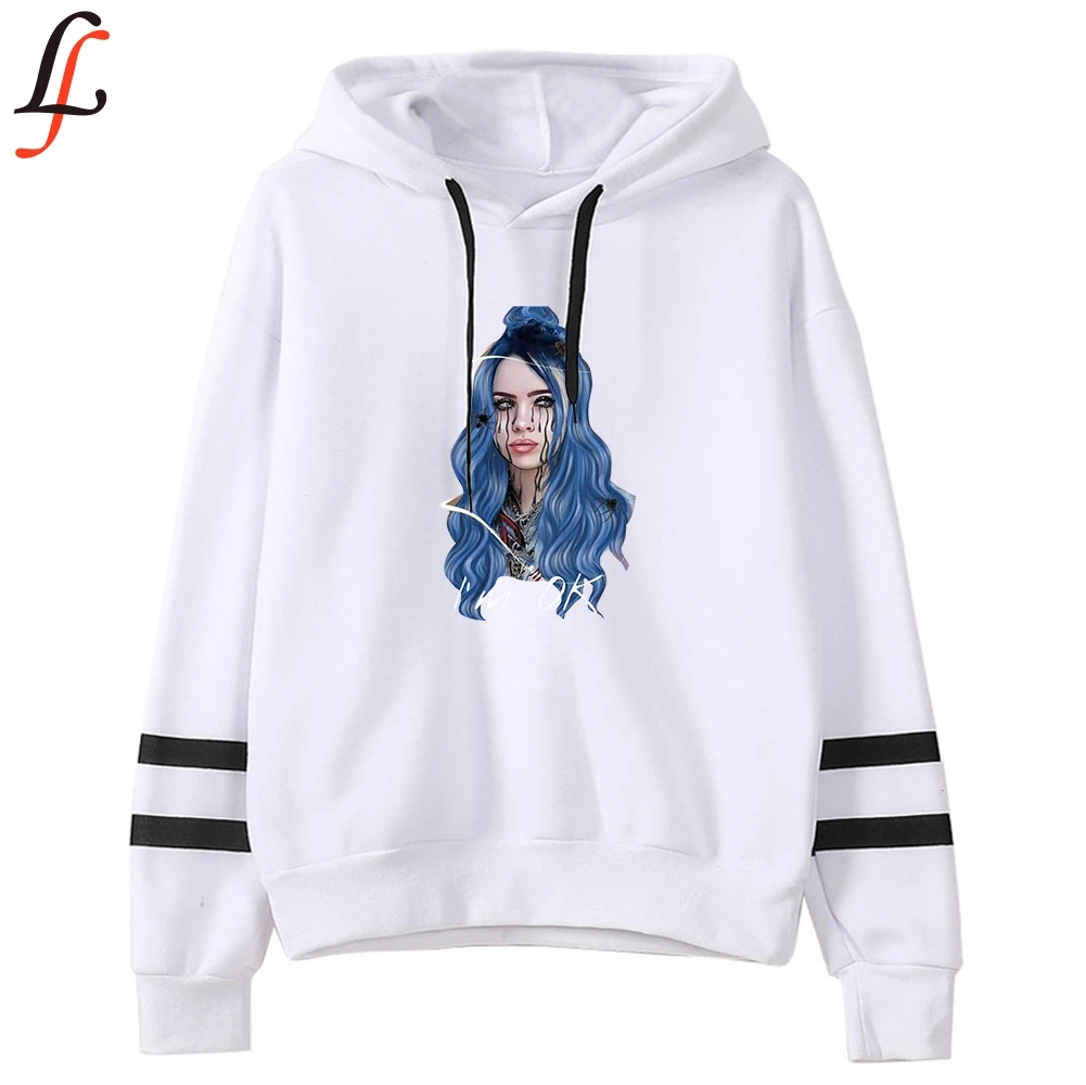 Модный принт Billie Eilish толстовки Верхняя одежда Толстовка Повседневная унисекс