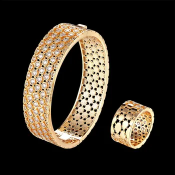 Fateama Elegant bangle and ring jewelry set hexagon combination inlaid with Zircon Bracelet wedding popular jewelry
Fateama Elegant bangle and ring jewelry set hexagon combination inlaid with Zircon Bracelet wedding popular jewelry