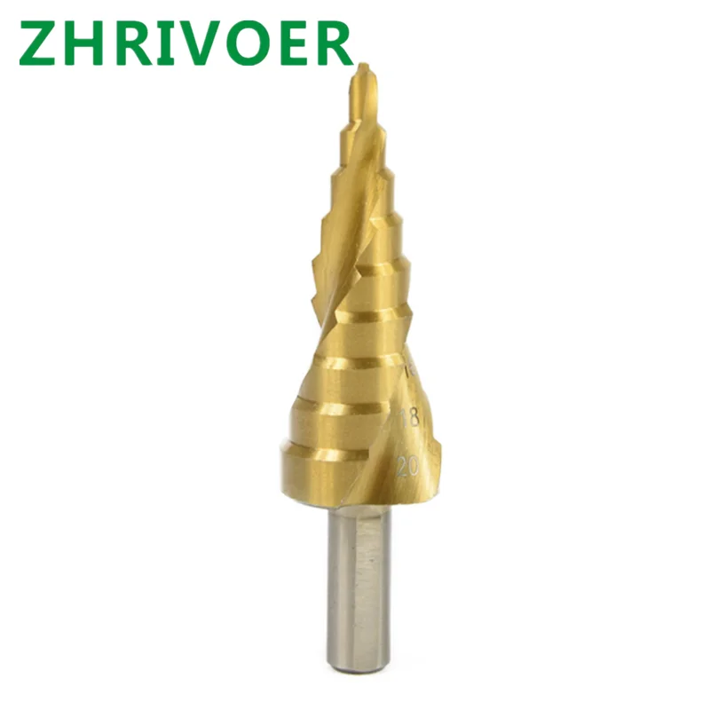 Triangular shank titanium plated bit spiral groove step drill 4241 material step drill pagoda drill multi-functional bit
Triangular shank titanium plated bit spiral groove step drill 4241 material step drill pagoda drill multi-functional bit