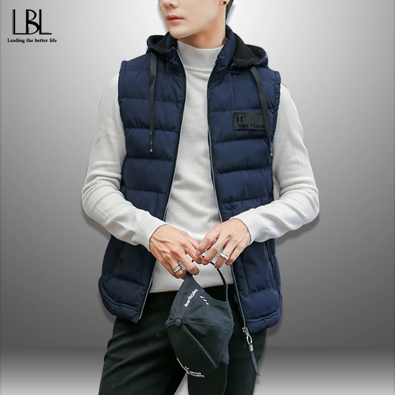 Autumn Stylish Mens Vest Casual Solid Vests Hooded Sleeveless Jacket Cotton-Padded Waistcoat Stand-Collar Warm Windproof Winter
Autumn Stylish Mens Vest Casual Solid Vests Hooded Sleeveless Jacket Cotton-Padded Waistcoat Stand-Collar Warm Windproof Winter