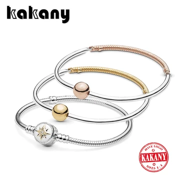 Kakany 2019 Autumn New Moments-love-compass. Moments Three-Link Bangle Original Women's S925 Sterling Silver DIY Bracelet 
Kakany 2019 Autumn New Moments-love-compass. Moments Three-Link Bangle Original Women's S925 Sterling Silver DIY Bracelet