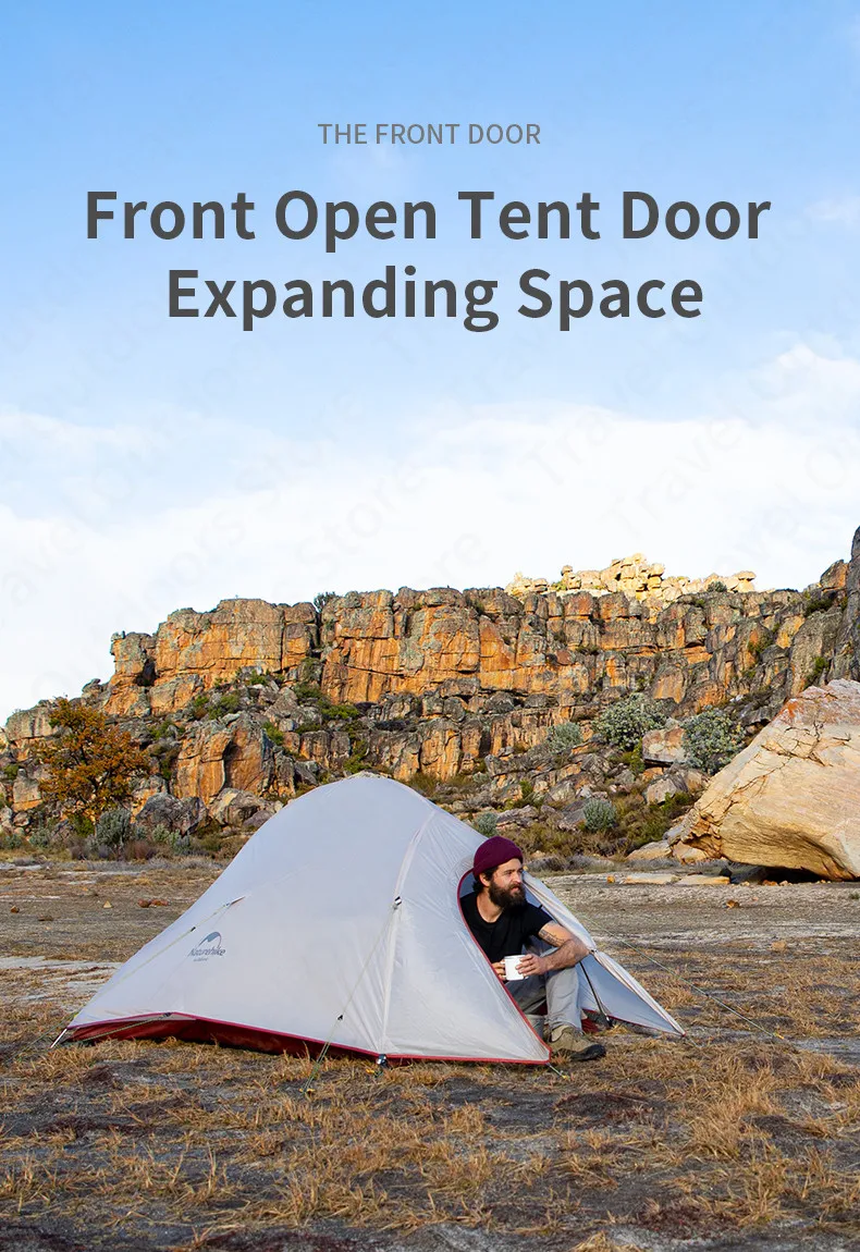 Naturehike – Tente de camping ultralégère pour 1, 2 ou 3 personnes, double couche NH17T001-T avec poteau en aluminium et en silicone, 20D Naturehike – Tente de camping ultralégère pour 1, 2 ou 3 personnes, double couche NH17T001-T avec poteau en aluminium et en silicone, 20D