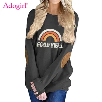 Adogirl Crew Neck Long Sleeve Elbow Patch Sweatshirt Rainbow Letter Print Loose Casual Pullover Tops 2019 Autumn Winter Clothing
Adogirl Crew Neck Long Sleeve Elbow Patch Sweatshirt Rainbow Letter Print Loose Casual Pullover Tops 2019 Autumn Winter Clothing