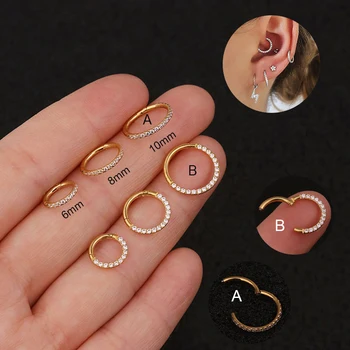 1PC 316L Stainless Steel Cz Cartilage Hoop Earring Hinged Segment Clicker Ring Nose Septum Jewelry Helix Daith Piercing Earrings
1PC 316L Stainless Steel Cz Cartilage Hoop Earring Hinged Segment Clicker Ring Nose Septum Jewelry Helix Daith Piercing Earrings