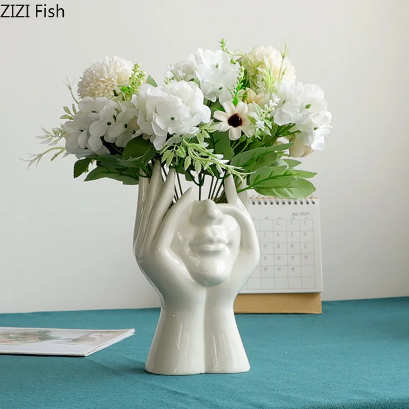 Ceramic Vase Human Head Art Ornaments Ceramic Crafts Face Flower Arrangement Flower Vase Home Decoration Accessories Vases
Ceramic Vase Human Head Art Ornaments Ceramic Crafts Face Flower Arrangement Flower Vase Home Decoration Accessories Vases