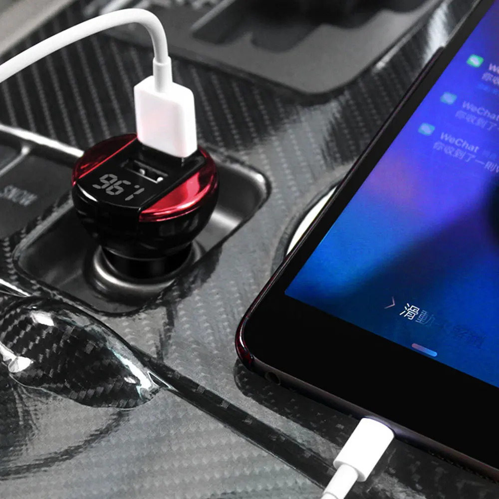 Двойной зарядное устройство USB цифровой дисплей Автомобильный аккумулятор