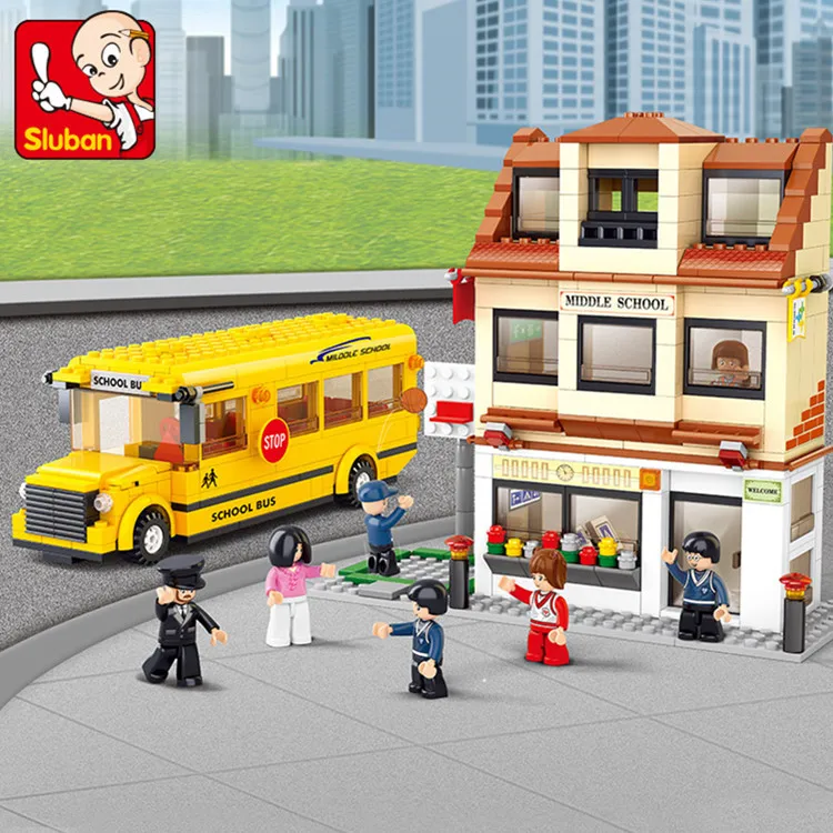SLUBAN Building Blocks 0333 Assembled Building Blocks Campus Bus Children Fight Inserted Educational Force Toy Model School Bus
SLUBAN Building Blocks 0333 Assembled Building Blocks Campus Bus Children Fight Inserted Educational Force Toy Model School Bus