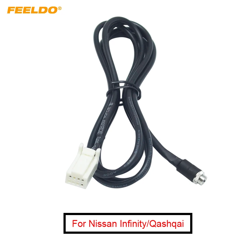 

FEELDO 1Pc Car CD Radio MP3 Audio Aux Wire Cable Female 3.5mm Jack To 8-Pin Adapter For Nissan INFINITI/Sylphy/Tiida/Qashqai