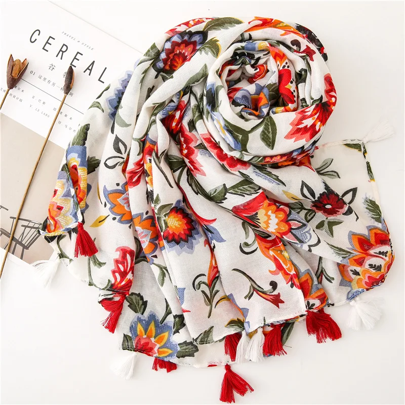 Waliicorners Scarf flower Beach Hijab Shawls and Wraps Female Foulard Echarpe 10 Hfbb4ee77ae62432ca0104349e79f401d5