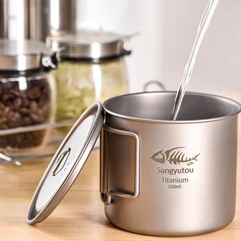 Outdoor Titanium Cup Mug Pots Tableware Mug With Lid 350/450/550/650/750ml Picnic Water Camping Cup Outdoor Tableware
Outdoor Titanium Cup Mug Pots Tableware Mug With Lid 350/450/550/650/750ml Picnic Water Camping Cup Outdoor Tableware