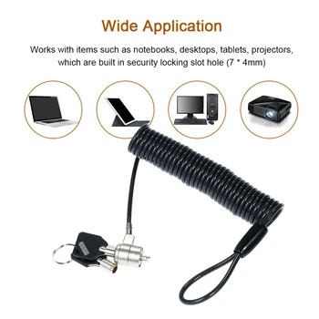 Hot 6.6 Feet Portable Notebook Lock Laptop Lock and Security Cable with 2 Keys Anti Theft for PC Laptop Projector Tablet (Black)
Hot 6.6 Feet Portable Notebook Lock Laptop Lock and Security Cable with 2 Keys Anti Theft for PC Laptop Projector Tablet (Black)