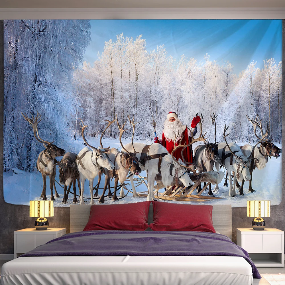 

Christmas god deer home decoration tapestry background cloth hippie psychedelic scene bohemian wall hanging room decoration