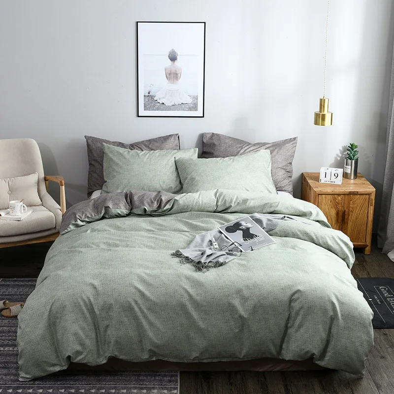 home textile bedding set luxury Classic solid color simple AB double side Quilt cover Pillowcase Duvet Cover King Size 2/3Pcs
home textile bedding set luxury Classic solid color simple AB double side Quilt cover Pillowcase Duvet Cover King Size 2/3Pcs