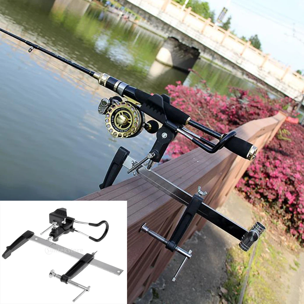 360 Degree Rotatable Adjustable Rod Rack Clamp on Fishing Rod Holder Pole Bracket Fishing Tackle 360 Degree Rotatable Adjustable Rod Rack Clamp on Fishing Rod Holder Pole Bracket Fishing Tackle