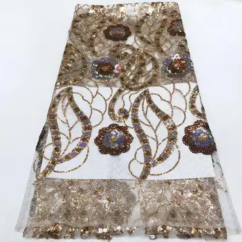Gold Line French Sequins Lace Fabric For Wedding 2020 High Quality African Tulle Lace Fabric Embroidered Nigerian Lace Fabrics
Gold Line French Sequins Lace Fabric For Wedding 2020 High Quality African Tulle Lace Fabric Embroidered Nigerian Lace Fabrics