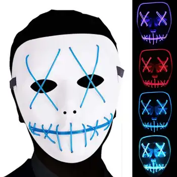 Light Up Halloween Mask Party Masks Horror maske LED Neon Maska Discos Club Show Cosplay Glow In Dark Masque V for Vendetta PVC 
Light Up Halloween Mask Party Masks Horror maske LED Neon Maska Discos Club Show Cosplay Glow In Dark Masque V for Vendetta PVC