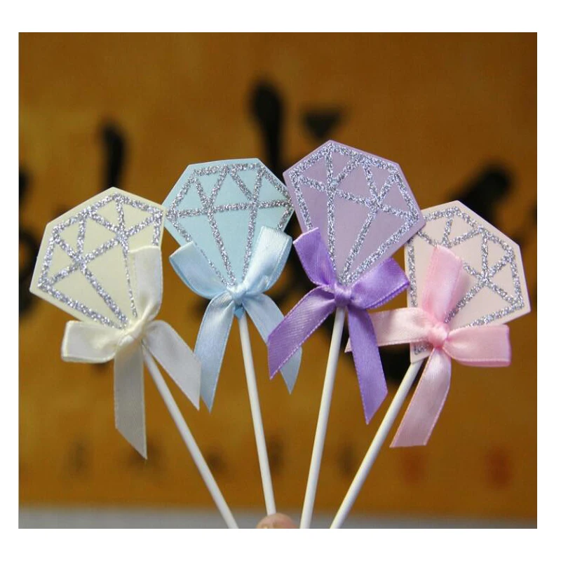 10pcs Lovely Diamond Cupcake Toppers Happy Birthday Cake Insert Cards DIY Paper Satin Bowknot Wedding Decoration
10pcs Lovely Diamond Cupcake Toppers Happy Birthday Cake Insert Cards DIY Paper Satin Bowknot Wedding Decoration