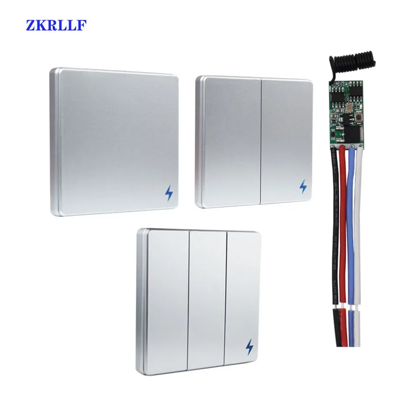 433 Mhz Wireless Micro Remote Control Switch DC 5V 9V 12V 24V LED Light Controller Mini Receiver Silver Wall Panel Transmitter
433 Mhz Wireless Micro Remote Control Switch DC 5V 9V 12V 24V LED Light Controller Mini Receiver Silver Wall Panel Transmitter