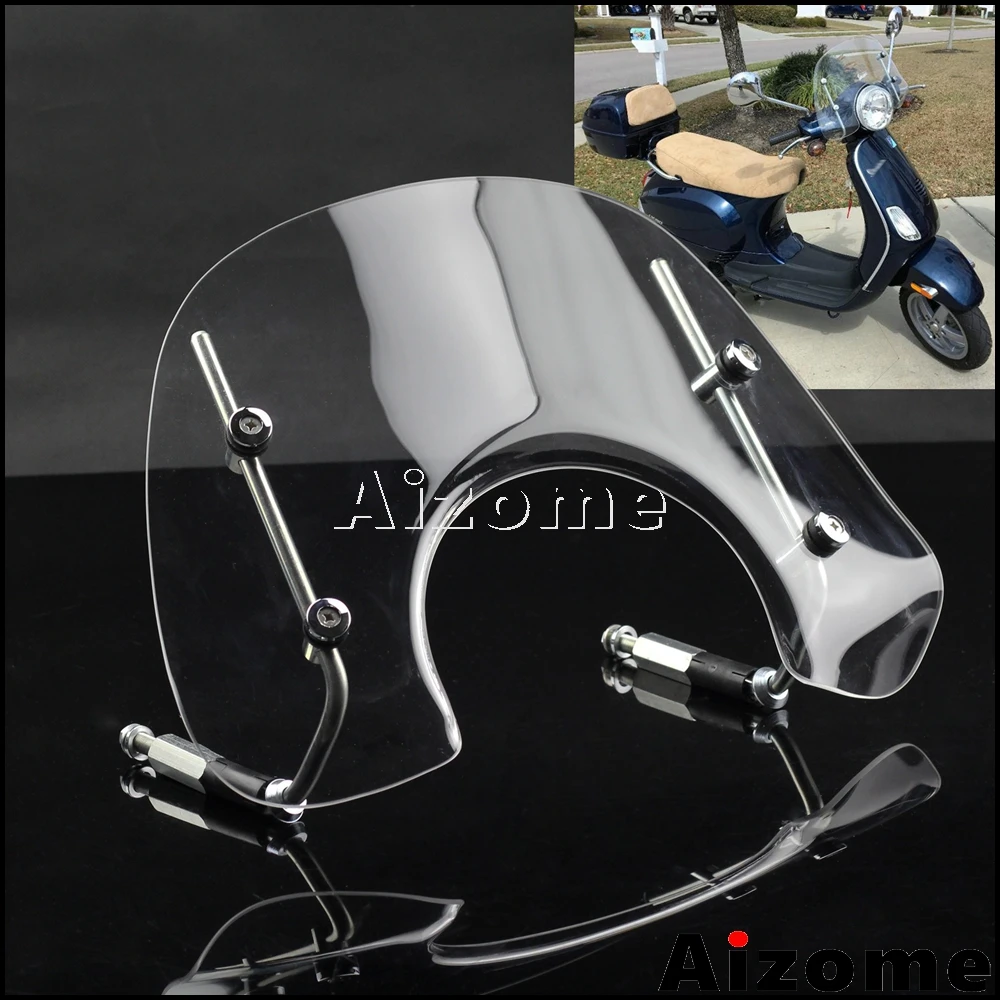 

Scooter Clear Windscreen w/ Mount Bracket Clear Windshield For LX150 LX50 LX 50 150 Wind Air Deflector Fly Screen Motorccycle
