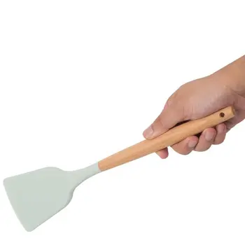 Creative Kitchen Silicone Wooden Handle Tools Silicone Kitchen Mat Whisk Shovel Spatula Soup Spoon Set 
Creative Kitchen Silicone Wooden Handle Tools Silicone Kitchen Mat Whisk Shovel Spatula Soup Spoon Set