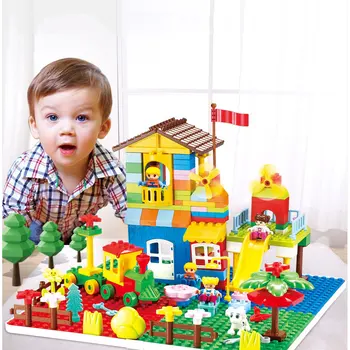 168 PCS Large Size Sliding Blocks Compatible LegoINGlys Duploed Building Blocks Amusement Park Kids Toys 
168 PCS Large Size Sliding Blocks Compatible LegoINGlys Duploed Building Blocks Amusement Park Kids Toys