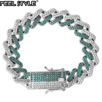 14MM Iced Out Cubic AAA Zircon Mint Blue CZ Miami Cuban Chain Bracelet For Men HIP HOP Jewelry 
14MM Iced Out Cubic AAA Zircon Mint Blue CZ Miami Cuban Chain Bracelet For Men HIP HOP Jewelry