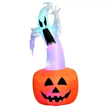 1.5M Halloween Inflatable Ghost On Pumpkin Color Changing Blow Up LED Doll Decoration For Indoor Outdoor Halloween Decoration
1.5M Halloween Inflatable Ghost On Pumpkin Color Changing Blow Up LED Doll Decoration For Indoor Outdoor Halloween Decoration