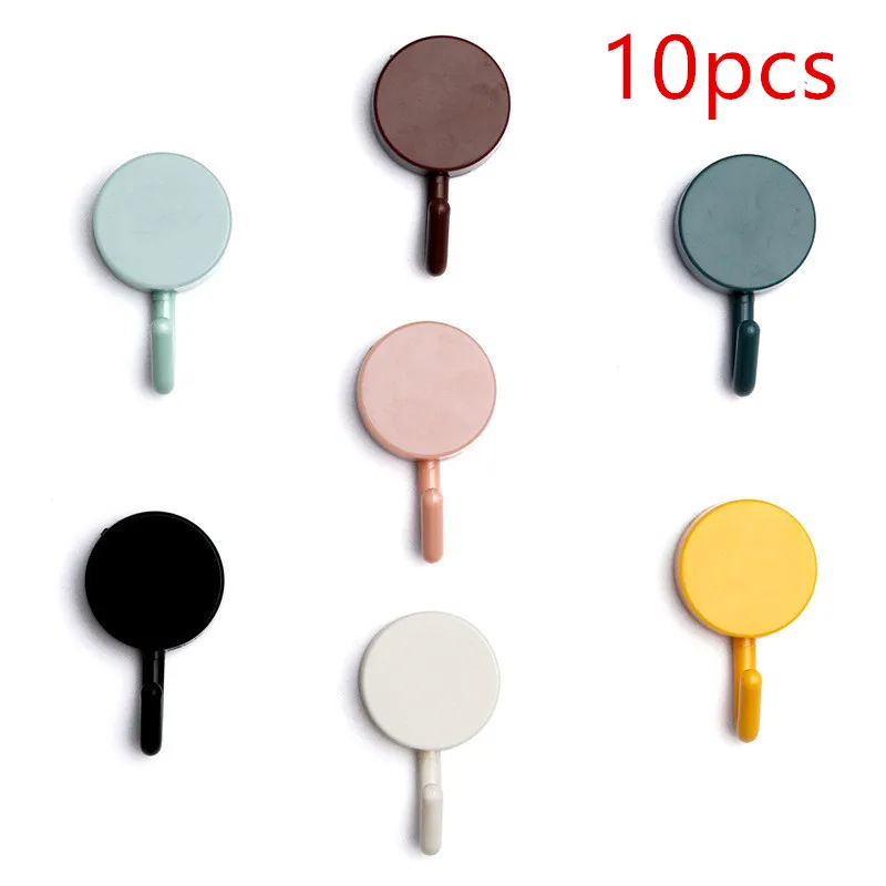

10Pcs/set Adhesive hook Nordic minimalist Kitchen hook Bathroom Clothes Towel Rails Holder wall hooks key holder home decoration