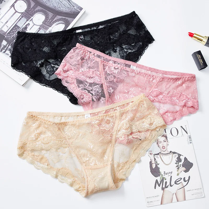 Sexy Lace Underwear Low Waist Transparent Lace Solid Color Breathable Women's Underwear Head Factory K005
Sexy Lace Underwear Low Waist Transparent Lace Solid Color Breathable Women's Underwear Head Factory K005