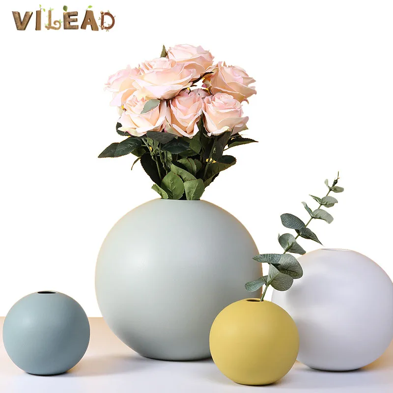 VILEAD Ceramic Circle Vase European-Style Modern Minimalist Morandi Color Creative SOFT Loading Flower Pot Home Decorations
VILEAD Ceramic Circle Vase European-Style Modern Minimalist Morandi Color Creative SOFT Loading Flower Pot Home Decorations